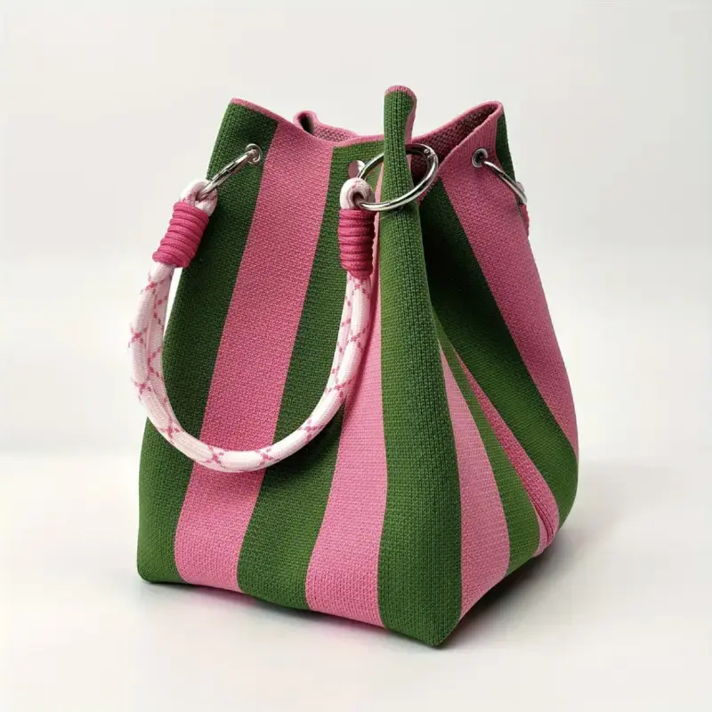 Knitted Handbag — Portable, Large-Capacity Tote for Work, Outings, and Essentials; Commuter-Style Small Square Bag