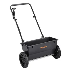 【FathersDayGift】VEVOR Walk-Behind Push Spreader, 50LBS Capacity, Drop Spreader with Hopper Grate, 18 in Spreading Width & 30 Settings, 10 in All Terrain Tires, Garden & Lawn Spreaders for Seed, Fertilizer