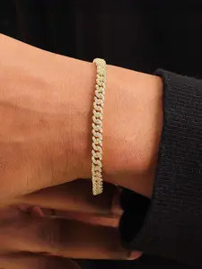 ICED CHICS 5mm Miami Cuban bracelet, full of zircon hip-hop accessories, suitable for both men and women, suitable for daily wear, street casual style, a beautiful gift
