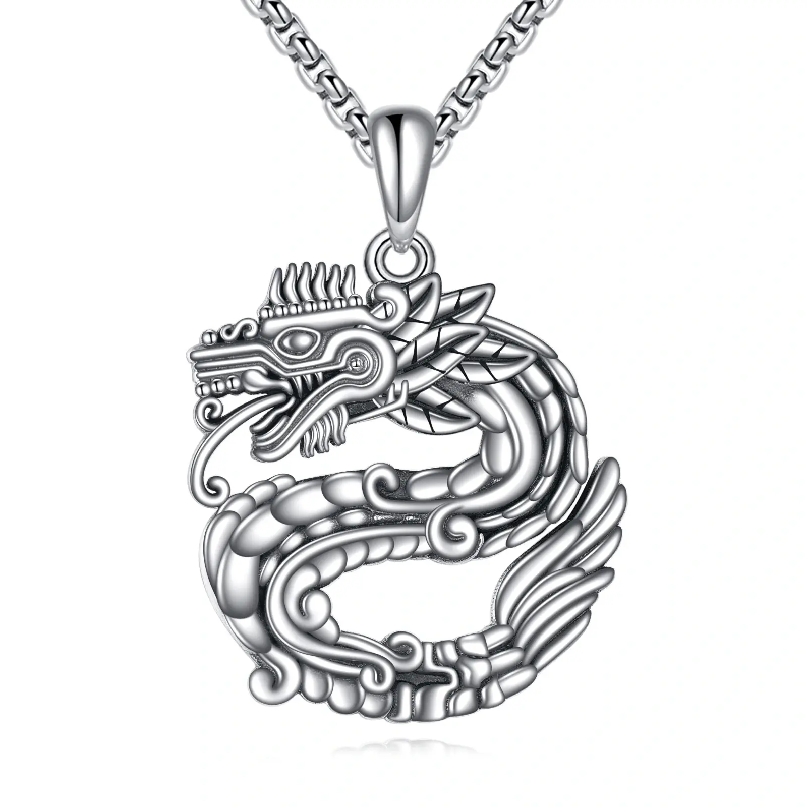 Quetzalcoatl Necklace 925 Sterling Silver Aztec Mayan Calendar Pendant Religious Jewelry Aztec Gifts for Women Men TikTokShopBlackFriday