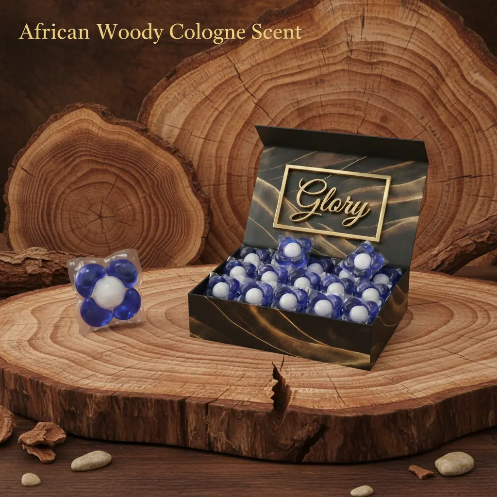 4-in-1 Laundry Detergent Pods, 40 Packs - Long Lasting African Oud Wood Cologne Scent, Deep Stain Remover & Fabric Conditioner, Color Safe Formula