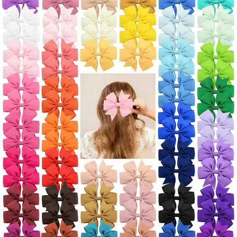 20pcs Random Color French Vintage Large Bow Cute Decorative Hair Clips, Elegant Metallic Hair Bows Girls Hair Accessories Value Pack, For Birthday Parties, Fancy Dress, And Daily Use Claw Clips Hair Claws Hair Barrettes Hair Clip Set
