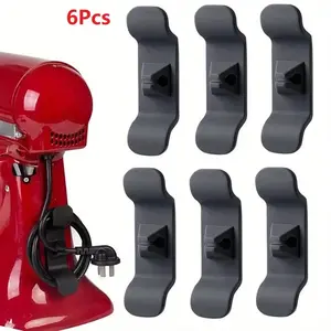 Random Color Cord Organizer for Kitchen Appliance, 6 Counts Multifunctional Cable Tie Cable Management Holder for Air Fryer, Coffee Maker, Toaster, Self-adhesive Room Organizer, Kitchen Gadgets, Electric Household Kitchen Accessories