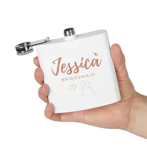 Personalized Bridesmaid Flask, Custom Stainless Steel Hip Flask, Wedding Party Gift, Personalized Gifts for Her, Bridal Gifts
