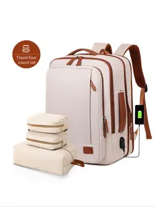 Women's Solid Color Large Capacity Lightweight Backpack, Business Computer Bag, Fashion Backpack with Usb Charging Port, Travel Backpack