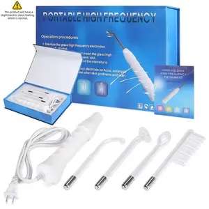 Portable 4-In-1 High-Frequency Facial Wand, Handheld Skin Care Device for Body Neck Face Hair Removal, Electrode Wand, Us Plug, New