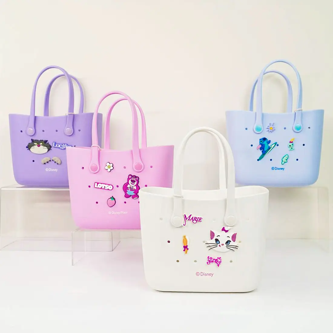 Disney Mini & Large Crocs Tote Bags with Handle, Cute, Durable, and Sturdy EVA Bags Versatile for School, Work, Tutorials, and Picnics featuring Lots