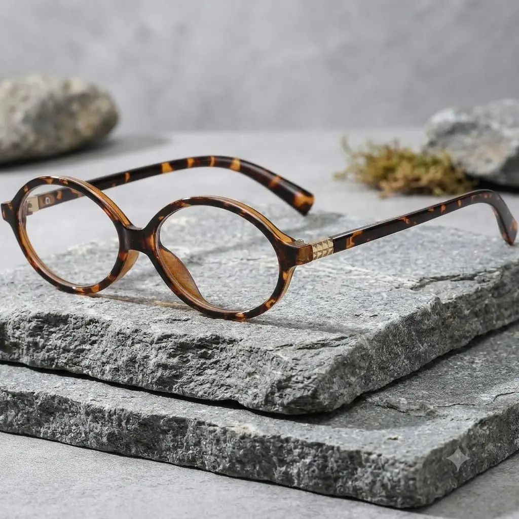 Vintage 90s Oval Blue Light Blocking Glasses, Unisex Retro Oval Frame Eyewear for Women & Men, Zero Power Blue Light Glasses for Computer & Screen Use Leopard Pattern Eyeglasses