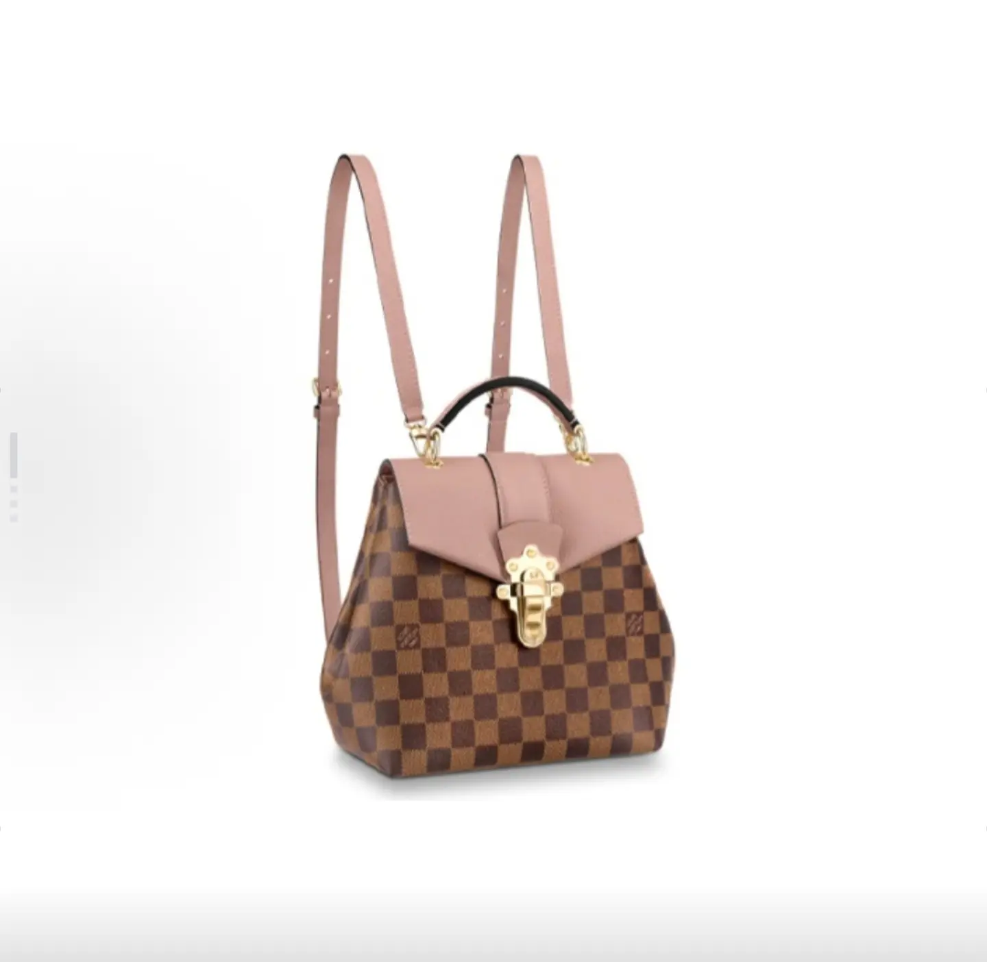 Pre-owned Louis Vuitton Clapton Damier Ebene Ballet Pink Backpack