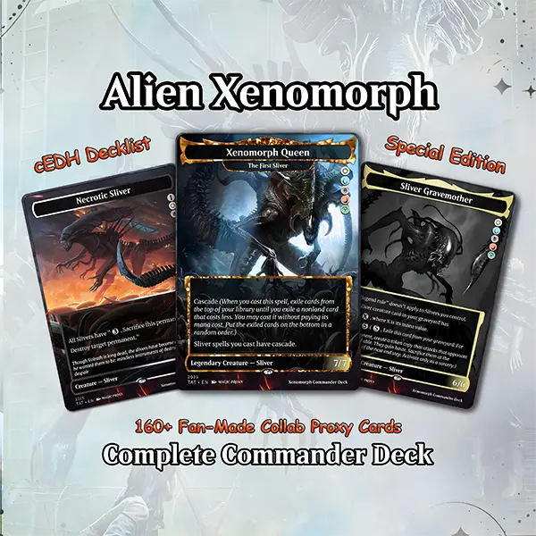 Alien Commander cEDH Deck - Alien Commander Magic Commander - Magic Proxy Deck with 170+ Unique Cards - Custom Cards MTG Proxy for Casual Play