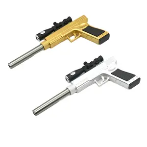 Creative Camouflage Handgun Glowing Pen 0.38mm Ink Sniper Gun with Light Water Pen, Pubg Peacekeeper Weapon Stationery Set Funny Teacher Pens