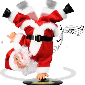 Electric Santa Claus Plush Toy,Dancing & Singing,Handstand Trick,Christmas Decoration, Gift for Kids, New Year Decor,1pc