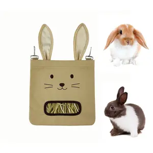 Rabbit Hay Bag, Hanging Dry Grass Feeder, Rabbit Shape Feed Bag, Guinea Pig Hamster Food Bag, Small Pet Supplies