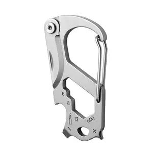 Multifunctional Stainless Steel Carabiner with Bottle Opener + Practical Knife, Sturdy Material & Easy to Carry