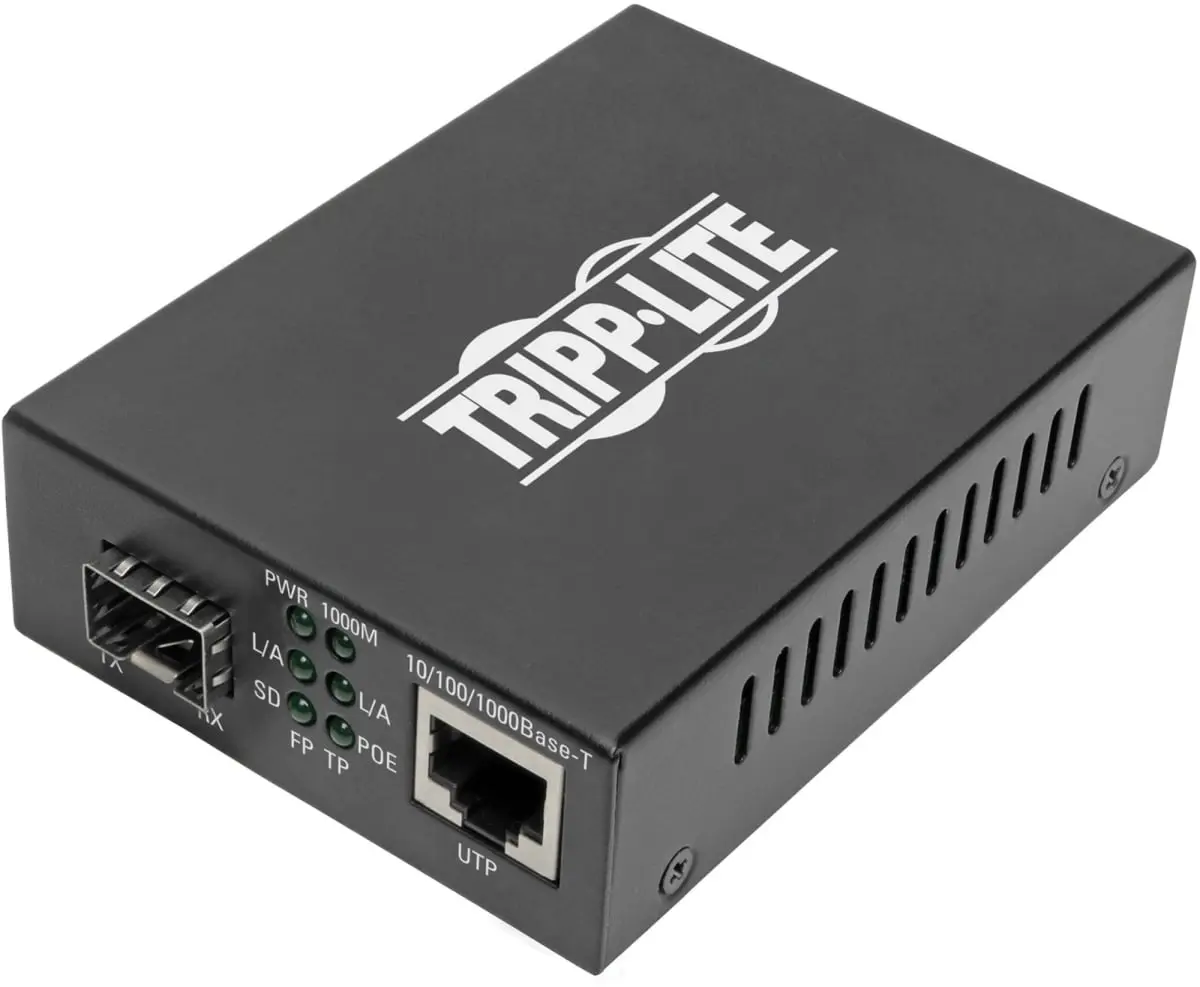 Tripp Lite TRL-N785-P01-SFP Gigabit SFP Fiber to Ethernet Media Converter - 1000 Mbps Speed, Fiber Conversion, PoE Support
