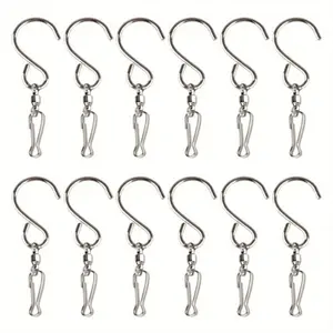 Swivel Hooks Clips for Hanging Wind Spinners Wind Chimes Crystal Twisters Party Supply 12 Pack Organiser Hangable Stainless Steel Rustproof Long Lasting DIY Stop Wind 360 Degrees Rotating Outdoorfun