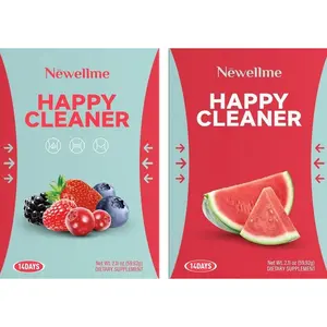 NEWELLME Happy Cleaner Super Greens Powder – Variety Pack (Watermelon & Berry), Sugar-Free Vegan Drink Mix with Chlorella & Spirulina, 28 Packets