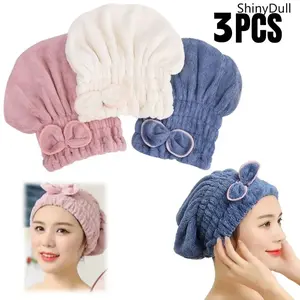 3 Pack Microfiber Hair Towel Wrap - Fast Drying Ultra Absorbent Hair Turban for Women