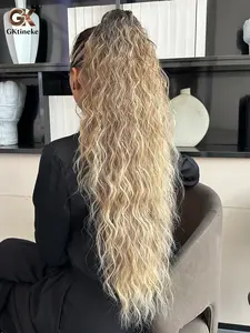 Gktineke 2-IN-1 Ponytail 30 Inch Long Curly Wavy Drawstring Ponytail,  Christmas Synthetic Heat Resistant Hair Extensions, Basic Style for Women, High Temperature Fiber, Natural Look, Synthetic Hair Wigs