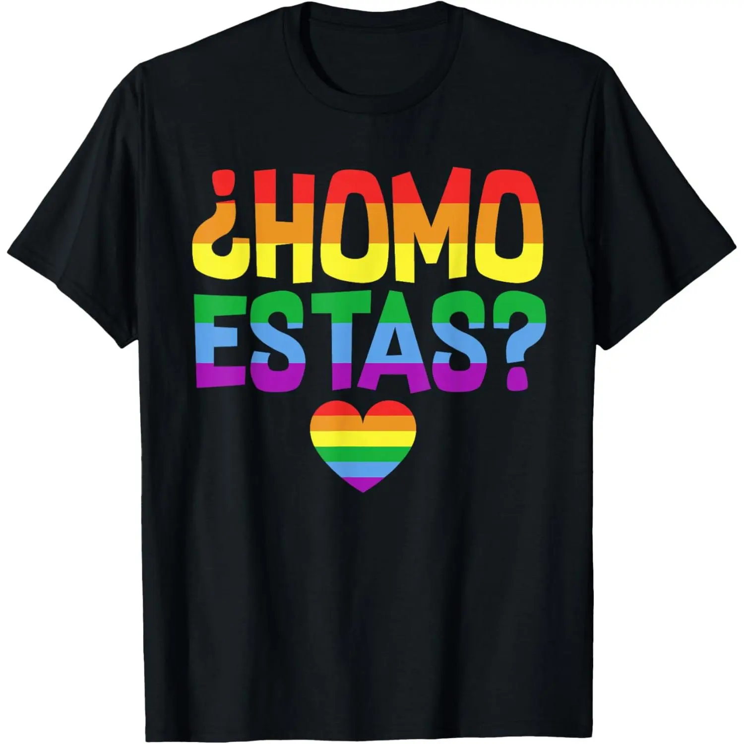 Men's Natural Round Neck Short-Sleeves Pure Cotton LGBTQ Pride Ally Graphic T-Shirt - Homo Estas Spanish Mexican Menswear Top, Gifts for Men