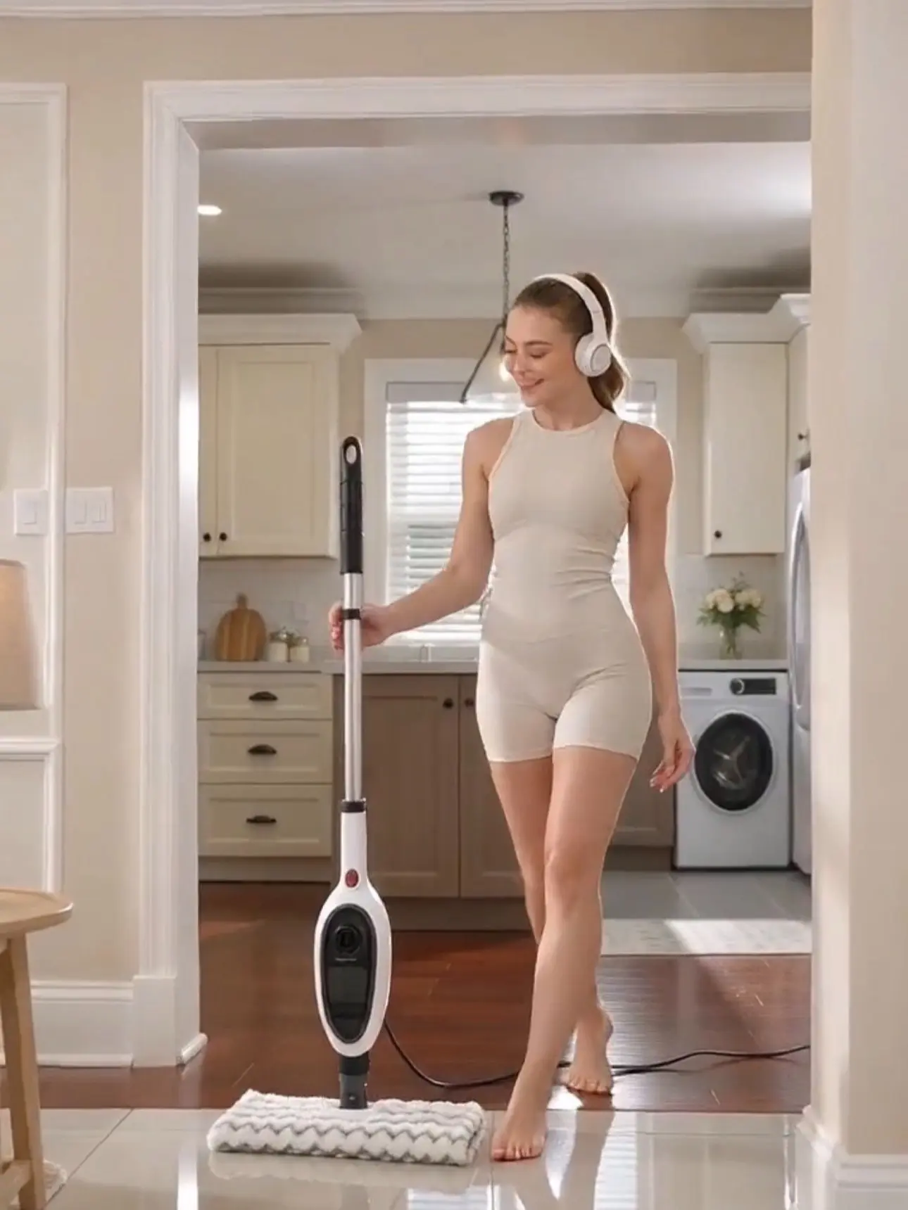 【Summer Sale】Lightweight Steel Frame Handheld Electric Steam Mop, 15s Fast Heat Floor Steamer, Detachable Portable Cleaner with 8 Attachments & 2 Microfiber Pads for Hardwood, Tile, Laminate Floors