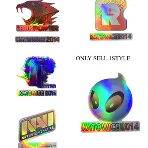 2PCS/SET Cool Esports Event Holographic Logo Sticker For Stationery, Esports Small Items Holographic Team + Event Logo Decor Daily With Passionate Esports Texture Details Convey Love For CSGO Esports Style Inject Esports Passionate Soul Into Items