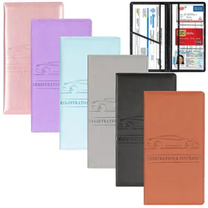 Car Registration and Insurance Holder, Car Organizer Premium Leather Registration and Insurance Card Holder,with Magnetic Shut for Cards, Essential Document, Driver License