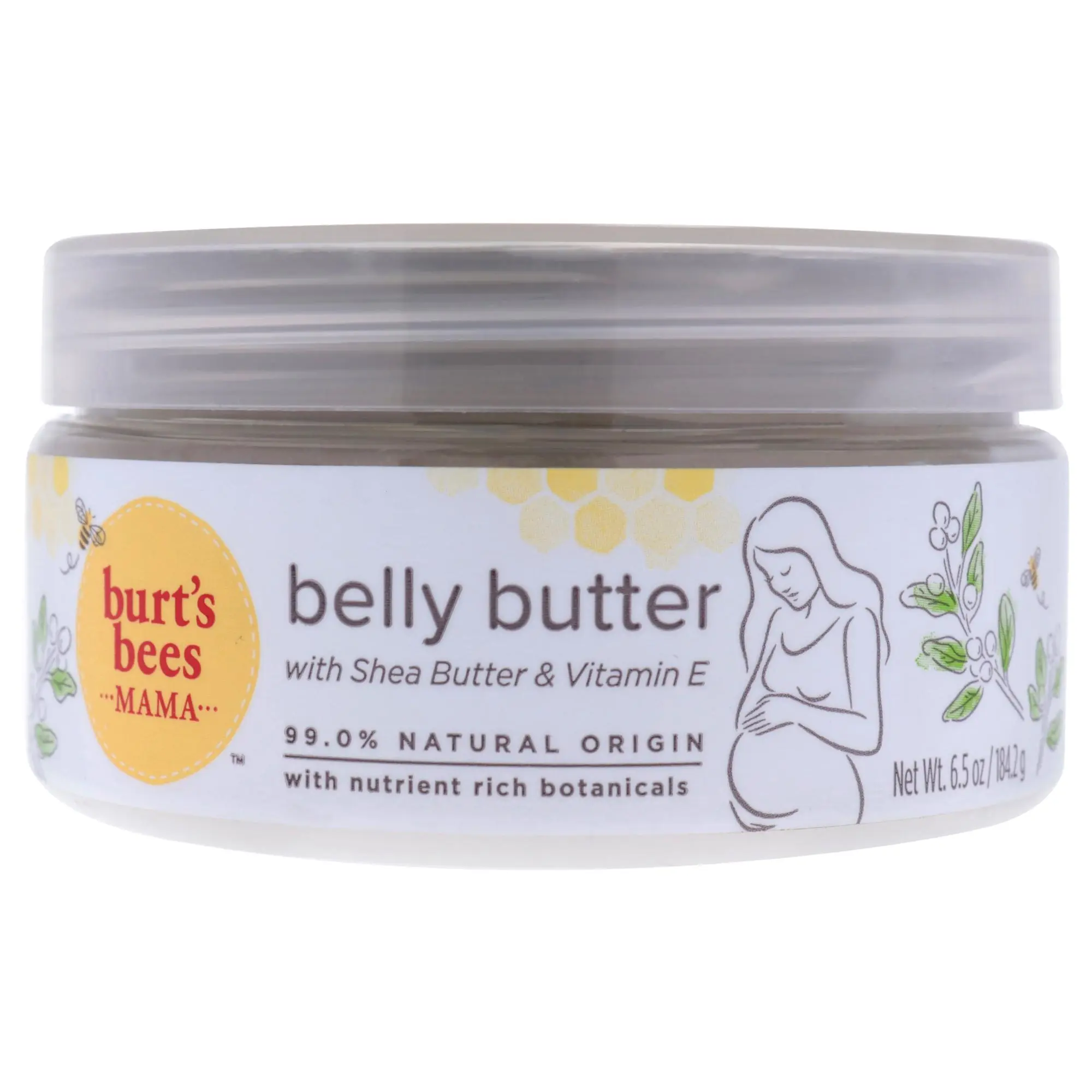 Mama Bee Belly Butter by Burt's Bees - Moisturizing, Gentle, 99.0% Natural Origin, Botanical, Nutrient-Rich Botanicals 6.5 oz Cream for Women
