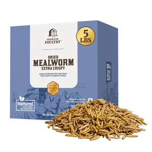 Premium Poultry 5 Pound Dried Mealworms Natural High Protein Chicken Feed Treat