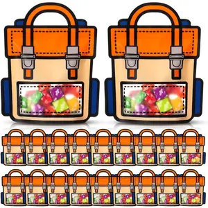 20-Pack Unisex Plastic Water-Proof Sealed Gift Bags with Resealable Ziplock - Window Design for Birthday Party Supplies, Candy/Snacks/Favors, Home Supplies
