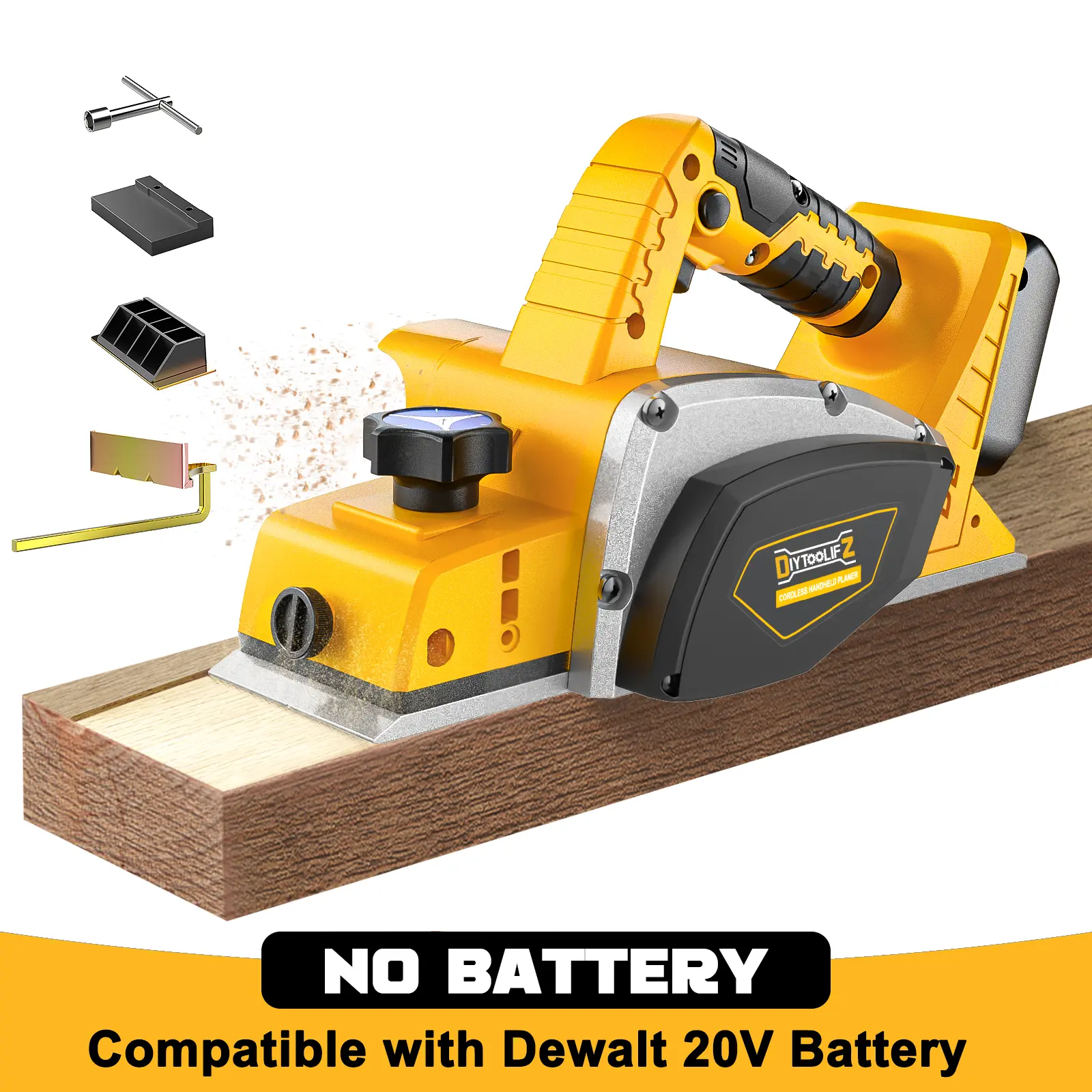 Cordless 3-1/4" Electric Hand Planer Compatible with Dewalt 20V Battery (No Battery!!) 15000RPM Power Wood Planer for Woodworking Carpentry and Home DIY Edge summervibes
