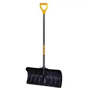 WM00 True Temper 38.3 in. Steel Handle Plastic Snow Shovel – Durable & Lightweight Snow Removal Tool