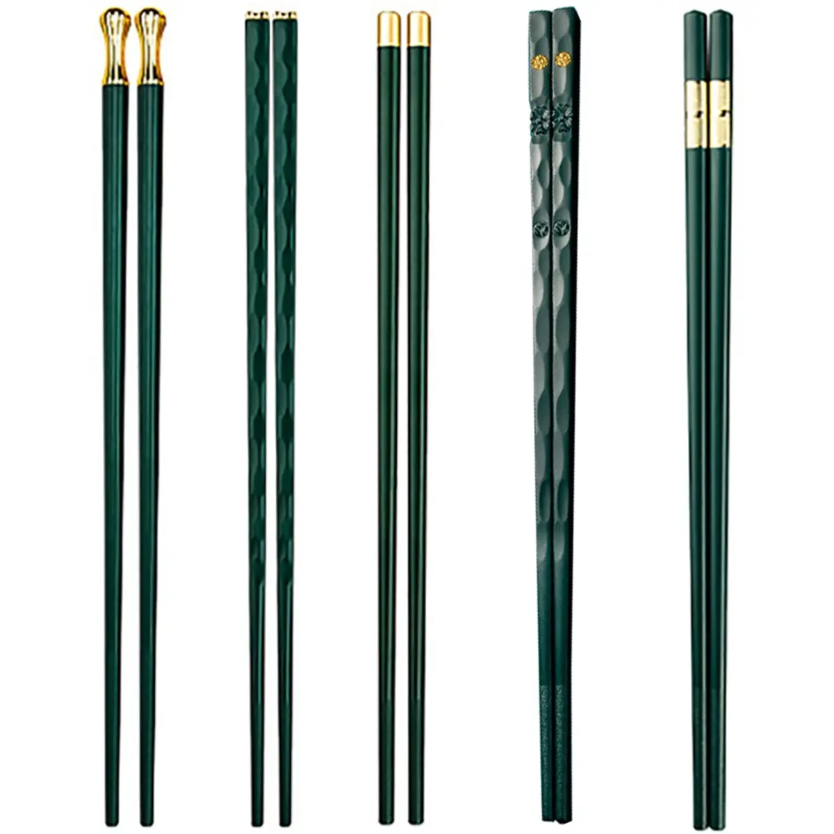 5 Pairs Glass Fiber Chopsticks Set, Reusable Non-Slip Durable Sushi Sticks, Kitchenware Tableware for 5 People, Perfect for Parties Weddings Hotels Restaurants Gifts