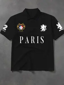 Men's Polo Shirt Short Sleeve Lion Head Casual Unique Trendy Fashion Streetwear Fresh Simple Outdoor Style