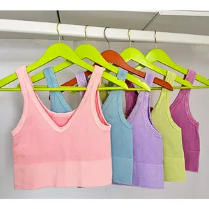 Reversible Herringbone Ribbed Crop in Vintage