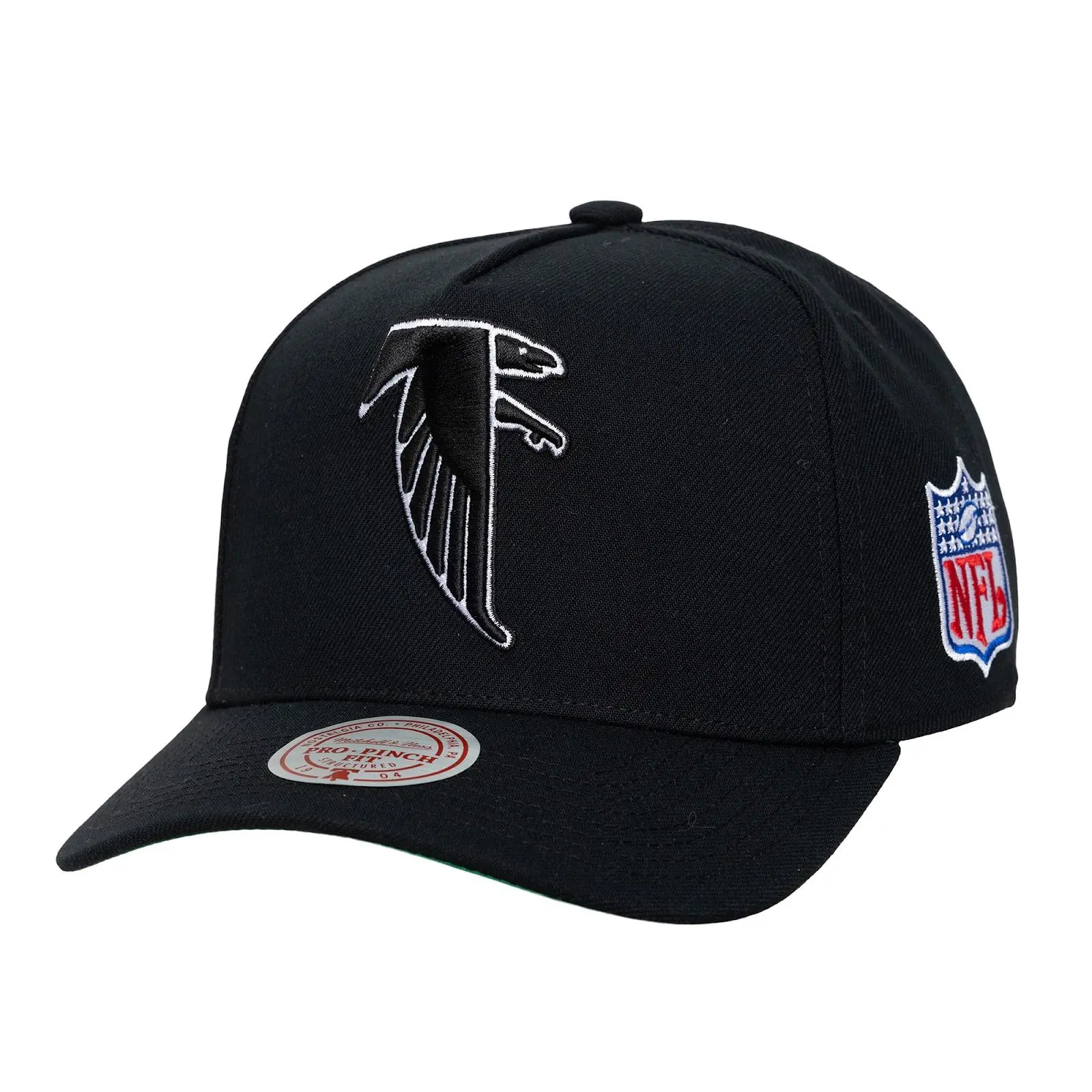 Mitchell & Ness Atlanta Falcons Legendary Away Pro Snapback Hat, Acrylic, One Size, Adjustable, Casual, Embroidered Fashion Accessory