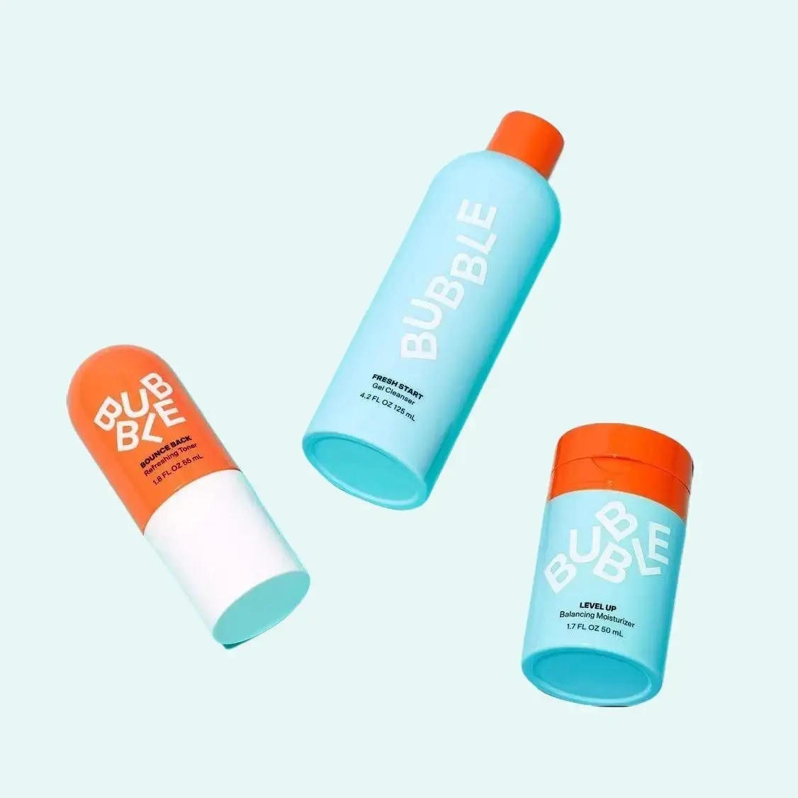 Bubble Skincare 3-Step Balancing Bundle - Niacinamide, Vegan, Spearmint Cleansing Kit for Normal to Oily & Combo Skin, Restore Skin Balance