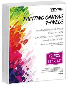 VEVOR Canvas Boards for Painting, 11 x 14 Inch White Canvases for Painting, 12 Pack Painting Canvas Panels for Sketching, Acrylic and Oil Painting, Watercolor, Paint Canvas for Kids and Professionals