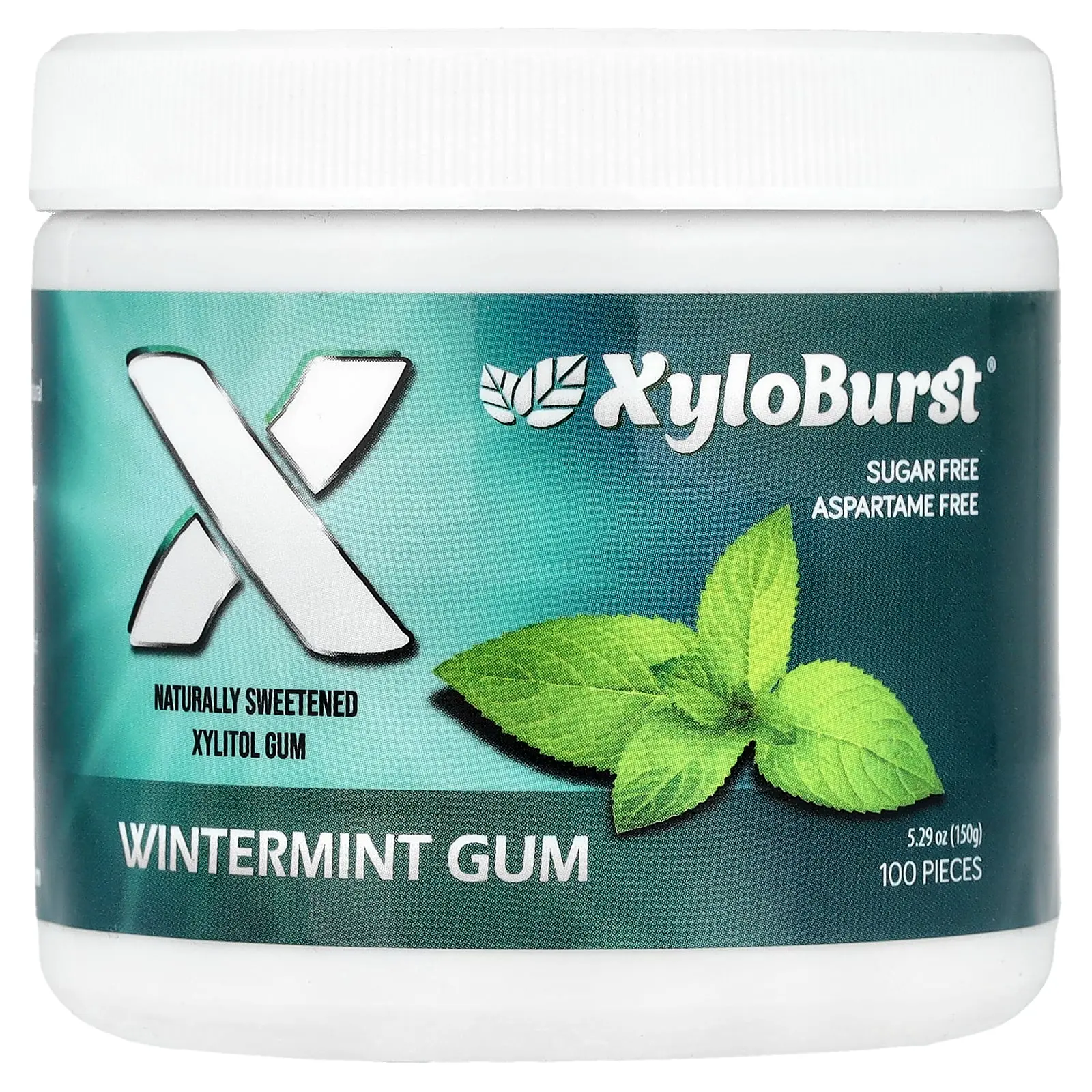 Xyloburst Xylitol Gum, Wintermint, 100 Pieces, 5.29 oz (150 g)