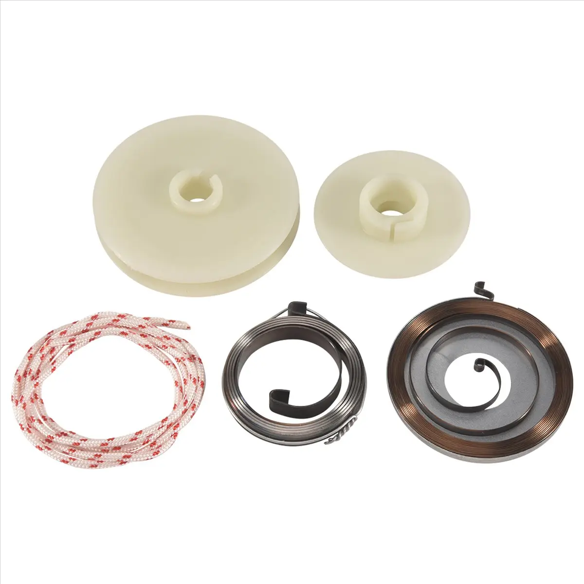 Gas Power Chainsaw Easy Starter Recoil Spring Pulley Rope Repair Kit, Metal+Plastic, 1 x Kit, Fits 52-58cc 5200-5800 Model Chinese Gas Power Chainsaws, As Shown