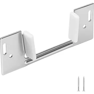 8Pcs Jamb Mounted Hidden Bottom Pocket Sliding Door Guide, Steel Bracket for 1-3/8-Inch Thick Doors