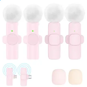 Wireless lavalier microphone for iPhone, iPad, and Android, ideal for smartphones and audio recording