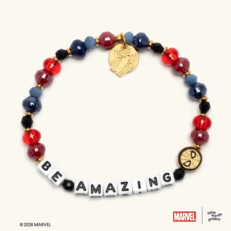 Little Words Project Marvel Spider-Man Beaded Bracelets & Unisex Casual Set Pack Collection