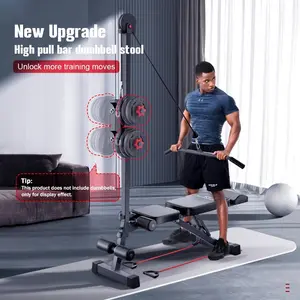 12-in-1 Home Gym with LAT Pull Down & High Pulley System, Multi-Exercise Training Machine for Back, Chest, Arms & Triceps (Free Training Poster Included)