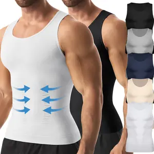 1/2/3/4 Pack Menswear Compression Shirt Tummy Control Underwear Workout Tank Tops Sports Shapewear Body Shaper Breathable Lightweight Stretchy Fabric Sports Operator Clothes Seamless Activewear