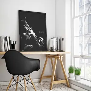 Louis Armstrong Art Print - Jazz Music Poster No Frame - Satchmo Wall - Black White Artwork Printed