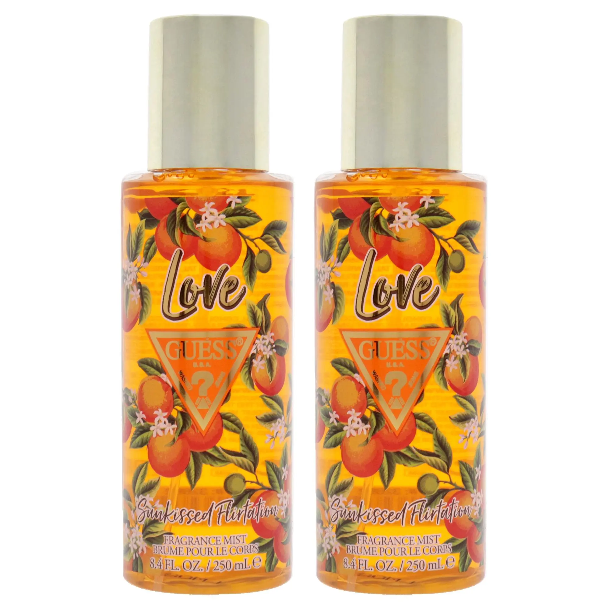 GUESS Love Sunkissed Flirtation Women's Fragrance Mist, Citrus Floral Scent, 250ml/8.4 fl oz Mist Type Spray Bottle (Pack of 2), Fresh Aroma