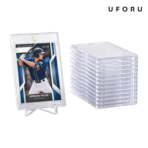 UFORU Magnetic Card Holders for Trading, 35pt Hard Cards Sleeves Case, One Touch Card Holder Fit for MTG,Sports, Baseball, Game, Toploaders, Standard Cards Display#SummerWins#DFYD