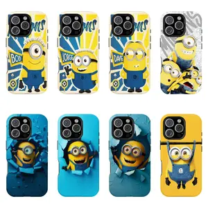 Minions Double-layer durable phone Cases For iPhone 17 16 15 14 13 12 Promax Pro Plus, hard shell protection ,Unique design,best Gift