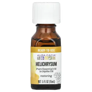 Aura Cacia Pure Essential Oil in Jojoba Oil, Helichrysum, 0.5 fl oz (15 ml)
